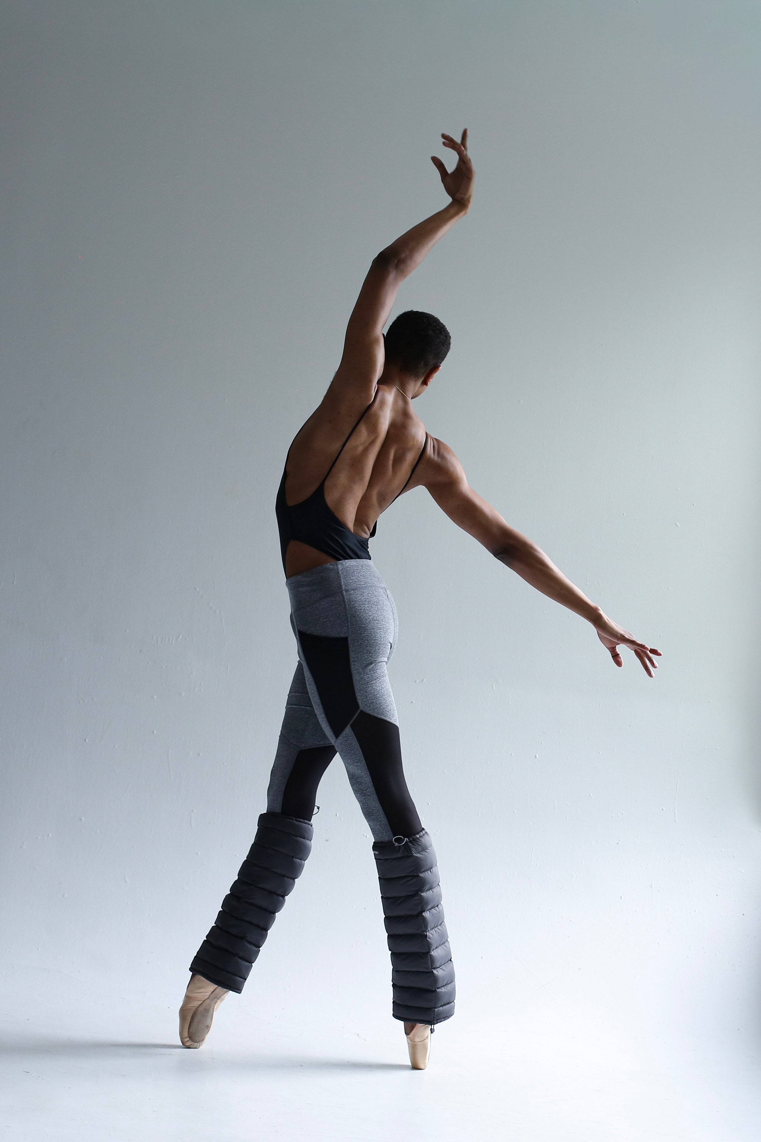 Charcoal LegPuffs on a dancer in studio